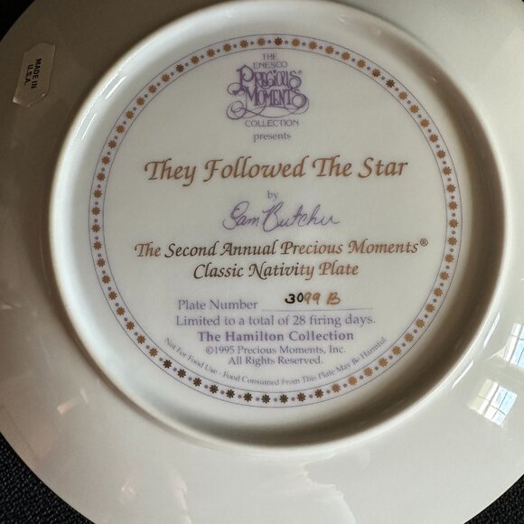 Precious Moments "They Followed The Star" annual nativity 8” plate - Picture 7 of 8